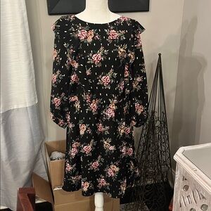As U Wish Floral Ruffle Dress